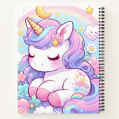 Mädchen Niedlich Rainbow Unicorn Notizblock (Rückseite)