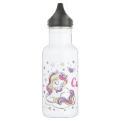 Mädchen Niedlich Rainbow Unicorn Personalisierter Edelstahlflasche (Links)