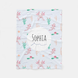 Mädchen Niedlich rosa Axolotl River Pattern Kinder Fleecedecke