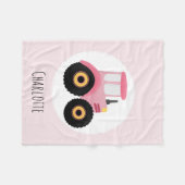 Mädchen Niedlich rosa Bauerntrappe & Name Kinder Fleecedecke (Vorderseite (Horizontal))