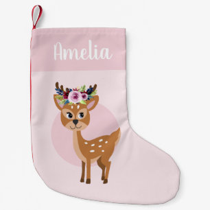 Mädchen Niedlich rosa Blumenhändler & Namenskind Kleiner Weihnachtsstrumpf