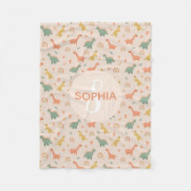 Mädchen Niedlich rosa Dinosaurier Monogram Kids