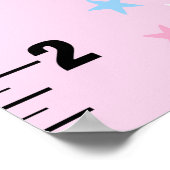 Mädchen Niedlich rosa Einhorn Kinder Wachstumsdiag Poster (Ecke)