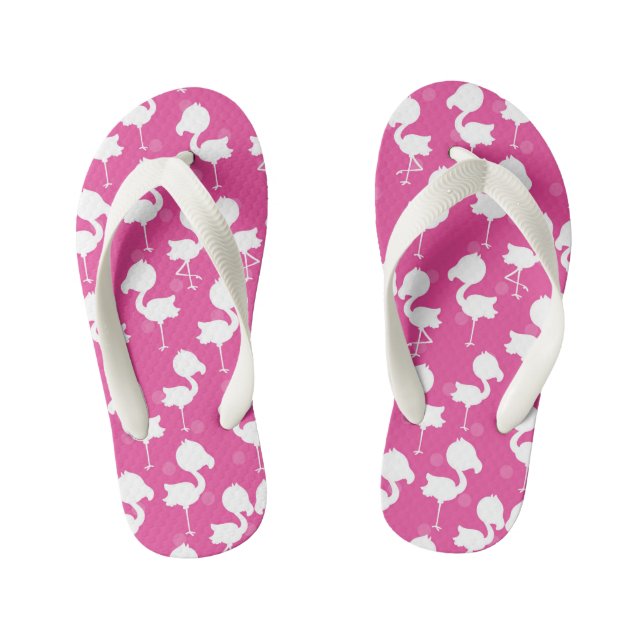 Mädchen niedlich rosa Flamingo Muster Flip Flops Kinderbadesandalen (Fußbett)