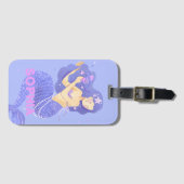 Mädchen Niedlich rosa Meerjungfrau Name Personalis Gepäckanhänger (Vorderseite (Horizontal))