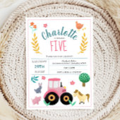 Mädchen Niedlich rosa Rustikale Bauerntrappe Gebur Einladung