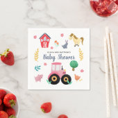 Mädchen Niedlich rosa Rustikale Farm Traktor Babyd Serviette (Beispiel)