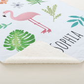 Mädchen Niedlich rosa tropische Flamingo Kinder Sherpadecke (3/4)