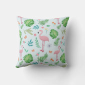 Mädchen Niedlich rosa Tropisches Flamingo & Blume  Kissen (Rückseite)