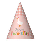 Mädchen Niedlich Rosa Zwei Alberne Gans Partyhütchen (Vorderseite)