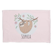 Mädchen Niedlich schlafend Schlaf Schlaf Tier und  Kissenbezug (Vorderseite-Links)