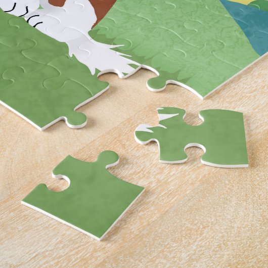 Mädchen Niedlich Springer Spanischer Hund Cartoon  Puzzle (Seite)