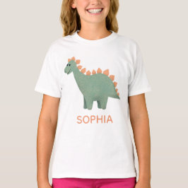 Mädchen Niedlich und Cool Stegosaurus Dinosaurier T-Shirt