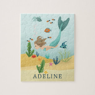 Mädchen Niedlich und magisch unter dem Meer Meerju Puzzle