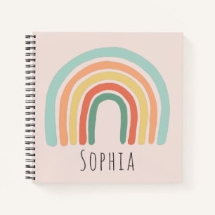 Mädchen Niedlich und Whimsical Boho Rainbow Kids Notizblock