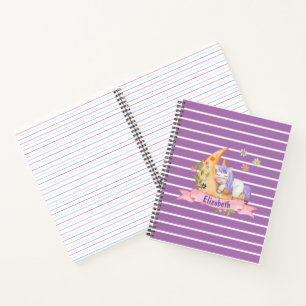 Mädchen Niedlich Unicorn Blume Personalisierter Na Notizblock