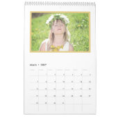 Mädchen Niedlich Unicorn Personalisiert Monogramm Kalender (Mär 2027)