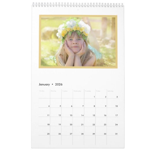 Mädchen Niedlich Unicorn Personalisiert Monogramm Kalender (Jan 2026)