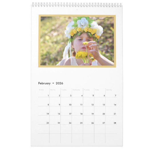 Mädchen Niedlich Unicorn Personalisiert Monogramm Kalender (Feb 2026)