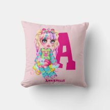 Mädchen Niedlich Unicorn Personalisiert Monogramm