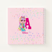 Mädchen Niedlich Unicorn Personalisiert Monogramm Notizblock (Rückseite)