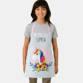 Mädchen Niedlich Wasserfarbe Magisches Rosa Einhor Schürze (Insitu)