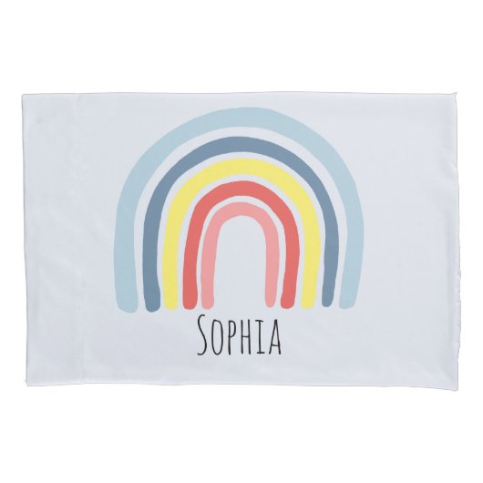 Mädchen Niedlich Whimsical Rainbow Cartoon und Nam Kissenbezug (Vorderseite-Links)