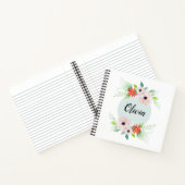 Mädchen Niedliche Aquarellfarben Blume und Name Notizblock (Innenseite)