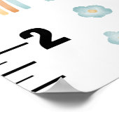 Mädchen Niedliche Aquarellfarben-Regenbogenwachstu Poster (Ecke)