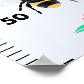 Mädchen Niedliche Blume und BienenCM-Wachstumsdiag Poster (Ecke)