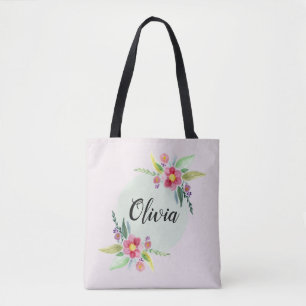 Mädchen Niedliche Frühlingsbotanische Blume und  Tasche