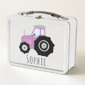 Mädchen Niedliche Lila Bauerntrappe Kinder Metall Brotdose (Vorderseite)