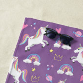 Mädchen Niedliche Lila Einhorn Muster Kinder Strandtuch (Beispiel)