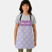 Mädchen Niedliche Lila Pastel Bunny Individuelle N Schürze (Insitu)