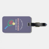 Mädchen Niedliche Lila-Sport Monogram Kinder Gepäckanhänger (Rückseite horizontal)