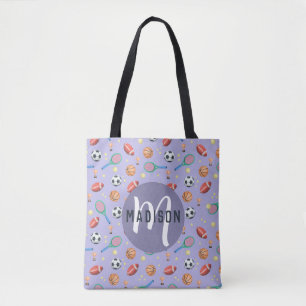 Mädchen Niedliche Lila-Sport Monogram Kinder Tasche