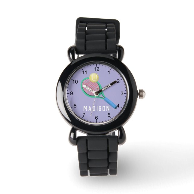 Mädchen Niedliche Lila Sportaktivitäten Kinder Armbanduhr (Vorderseite)