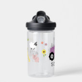 Mädchen Niedliche Lila Traktor Kinderschule Trinkflasche (Vorne)