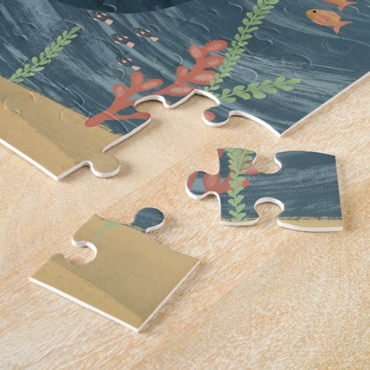 Mädchen Niedliche Nacht Meer & Whimsical Orca Kind Puzzle (Seite)