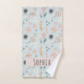 Mädchen Niedliche Pastel florales botanisches Must Badhandtuch Set (Handtuch)