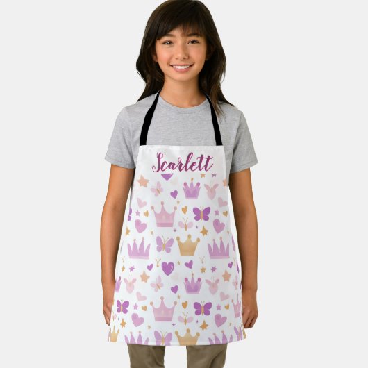 Mädchen Niedliche Personalisierte Princess Pattern Schürze (Insitu)