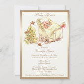 Mädchen-niedliche Vintage Weihnachtsbaby-Dusche Einladung (Rückseite)
