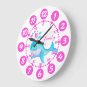 Mädchen niedliche Walspurkunst Rosa Weiße Uhr (Winkel)