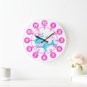 Mädchen niedliche Walspurkunst Rosa Weiße Uhr (Zuhause)