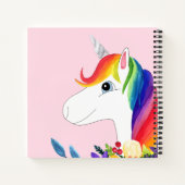 Mädchen Niedliche Wasserfarbe Regenbogen Einhorn & Notizblock (Rückseite)