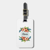 Mädchen Niedliche Wasserfarben Blume und Kinder be Gepäckanhänger (Vorderseite vertikal)