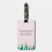 Mädchen Niedlichen Cartoon Blume und Kinder Gepäckanhänger (Rückseite vertikal)