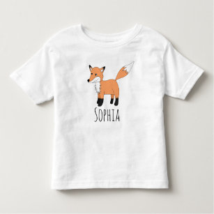 Mädchen Niedlichen Waldwald Fox und Name Kleinkind T-shirt