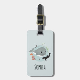 Mädchen Niedlicher Blaue Ozeane Whale Kinder Gepäckanhänger