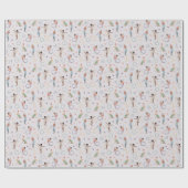 Mädchen Niedlicher Lila Gymnastik Kindergeburtstag Geschenkpapier (Flach)